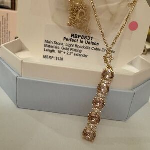 Bomb Party Necklace - RBP8831 - "Perfect in Unison" Light Rhodolite on Gold